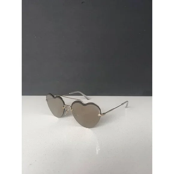 MIU MIU Heart-Shaped Mirrored Sunglasses NEW